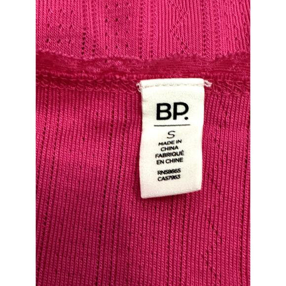 BP Crop Top Sleeveless Ribbed Material Lace Straps Eye Catching Hot Pink W S NWT - Picture 8 of 9